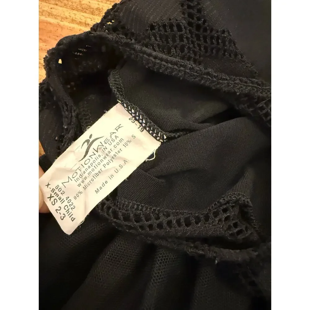 Motionwear Girls Hugs & Jitterbugs Black Tutu Leotard Dress Youth Size XS 2-3